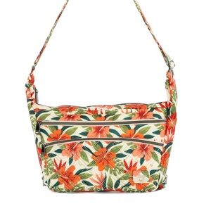 Lug Floral Crossbody Bag - Orange and Green